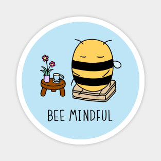 Bee Mindful - Light Blue Magnet